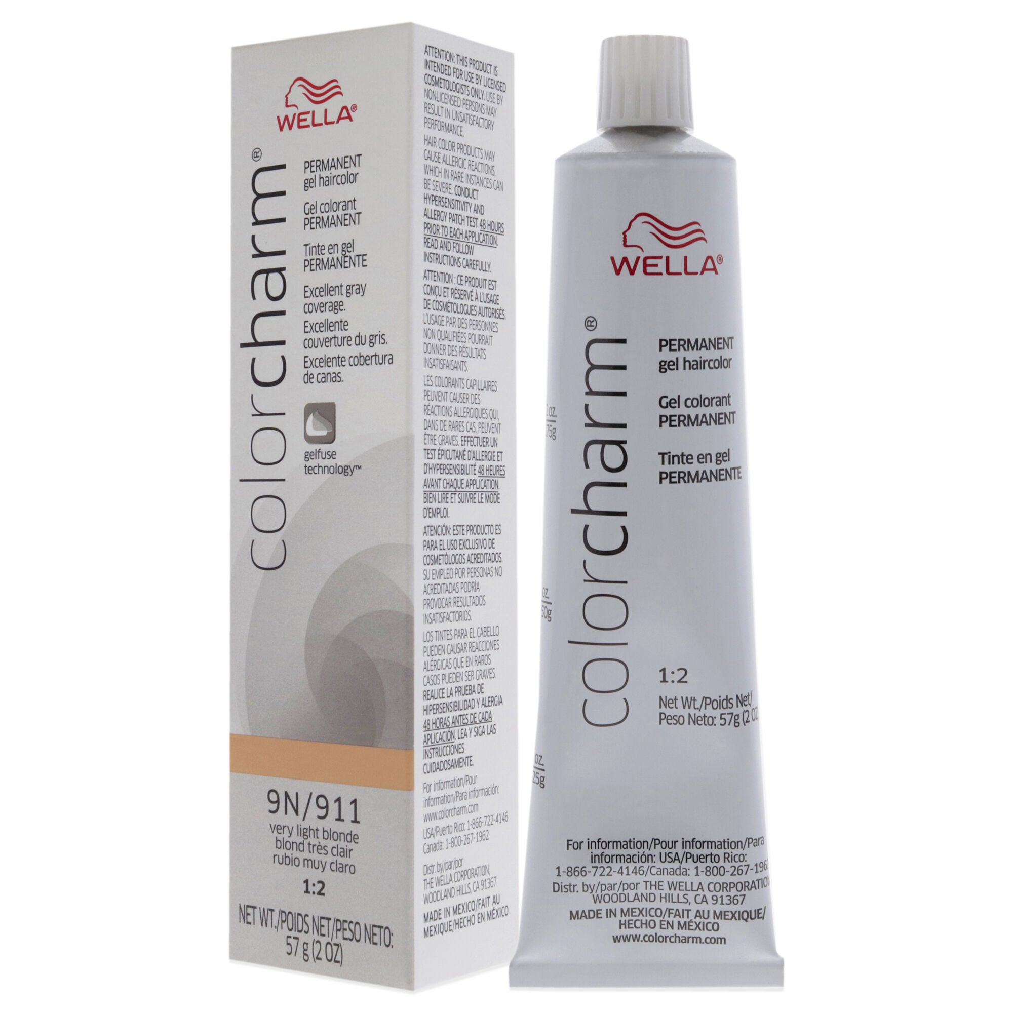 Color Charm Permanent Hair Color Gel - 911 9N Very Light Blonde by Wella for Unisex -2 oz Hair Color, See Description, alternate image number 3