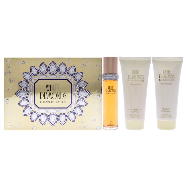 White Diamonds by Elizabeth Taylor for Women - 3 Pc Gift Set 3.3oz EDT Spray, 3.3oz Body Lotion, 3.3oz Body Wash, See Description, hi-res image number 0