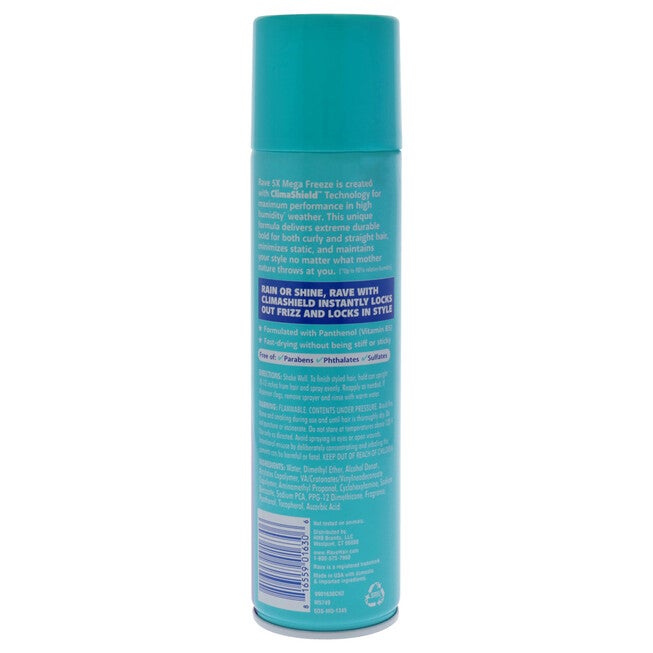 5X Mega Freeze Unscented Hairspray by Rave for Unisex - 11 oz Hair Spray, See Description, alternate image number 2