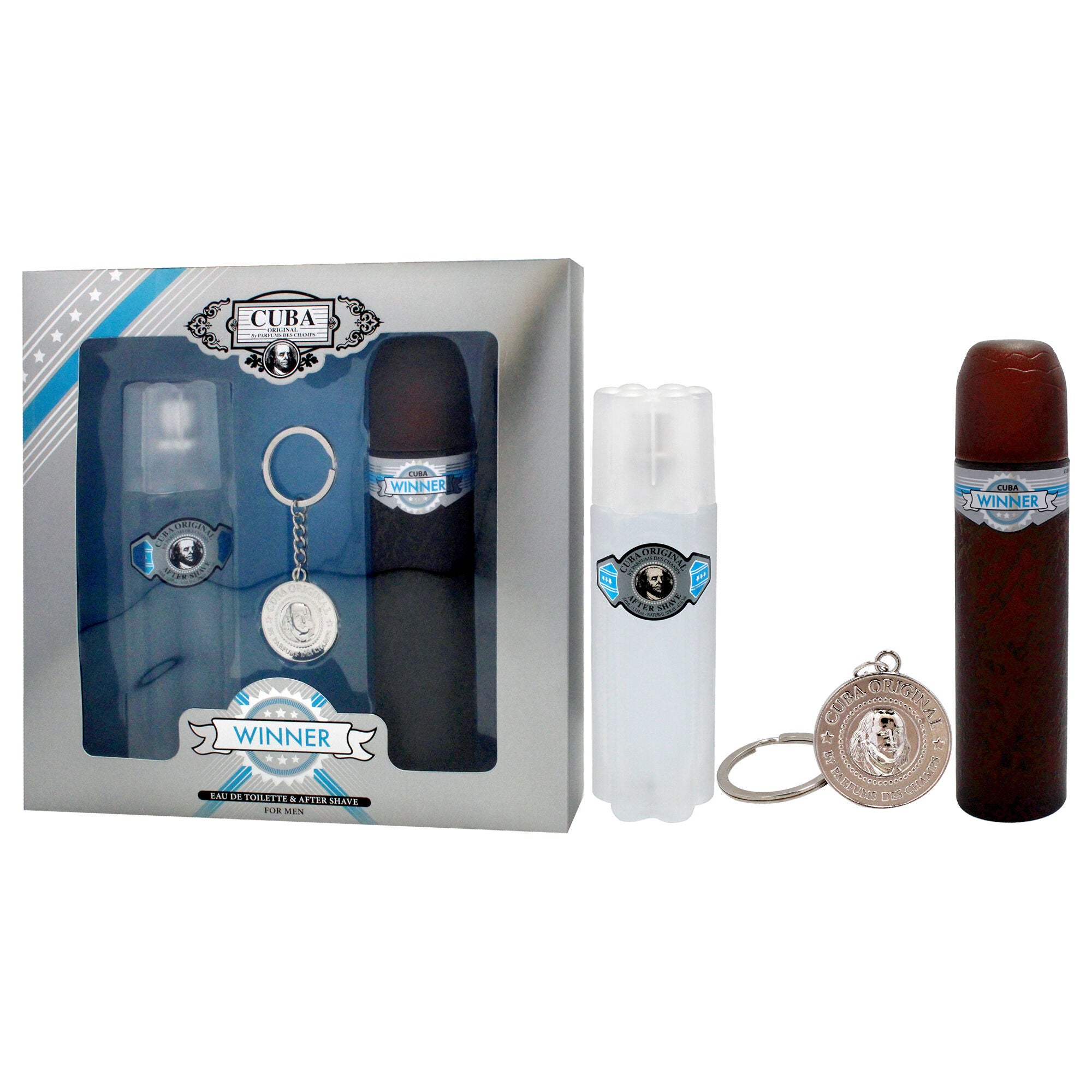 Cuba Winner by Cuba for Men - 3 Pc Gift Set 3.3oz EDT Spray, 3.3oz After Shave, Key Chain, See Description, alternate image number 2