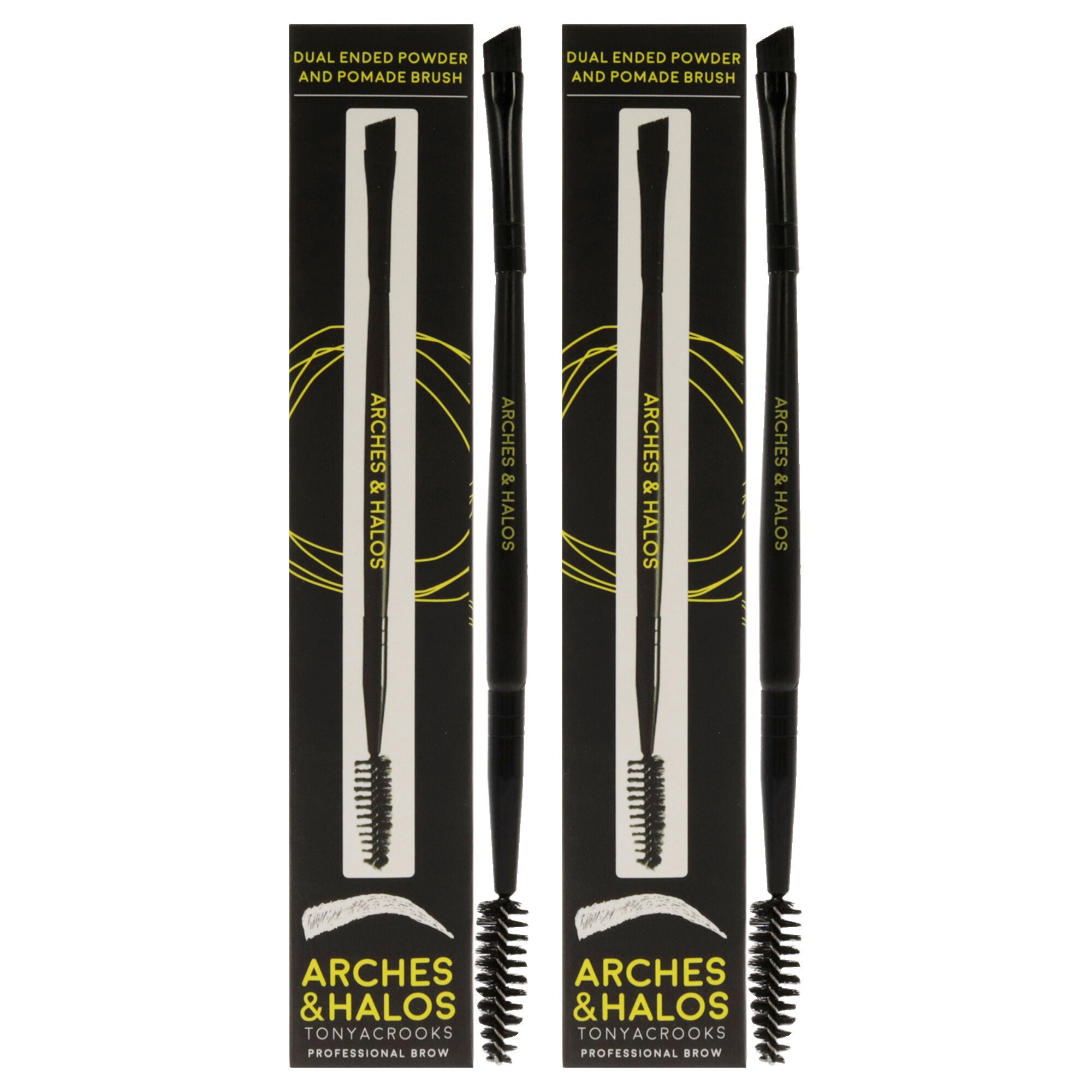 Dual Ended Powder and Pomade Brush by Arches and Halos for Unisex - 1 Pc Brush - Pack of 2, See Description, hi-res image number 0