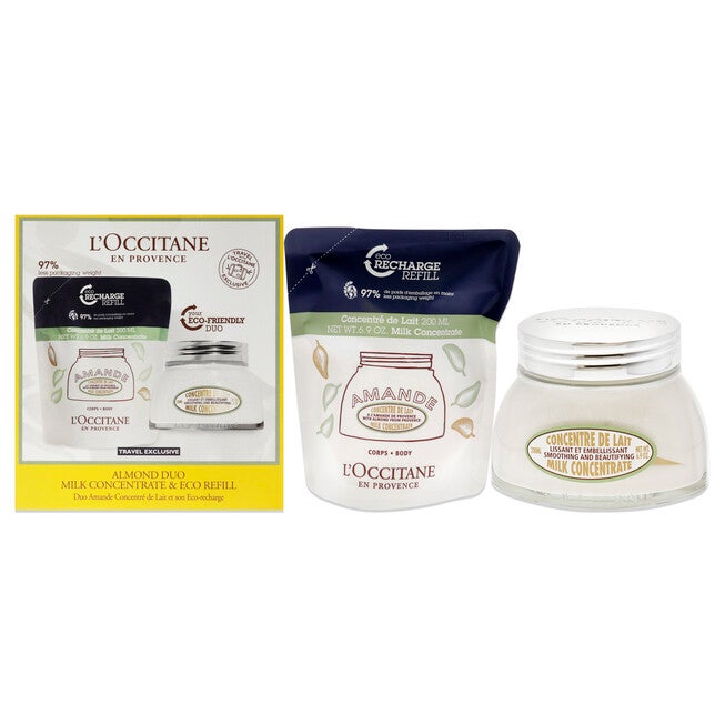 Almond Concetrate Duo by LOccitane for Women - 2 x 6.9 oz Almond Milk Concentrate, Almond Milk Concentrate Eco Refill, NA, hi-res image number null