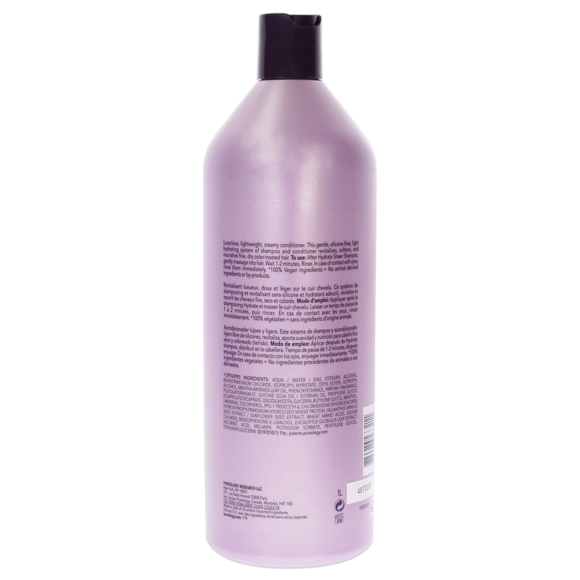 Hydrate Sheer Conditioner by Pureology for Unisex - 1 Liter Conditioner, , alternate image number 4