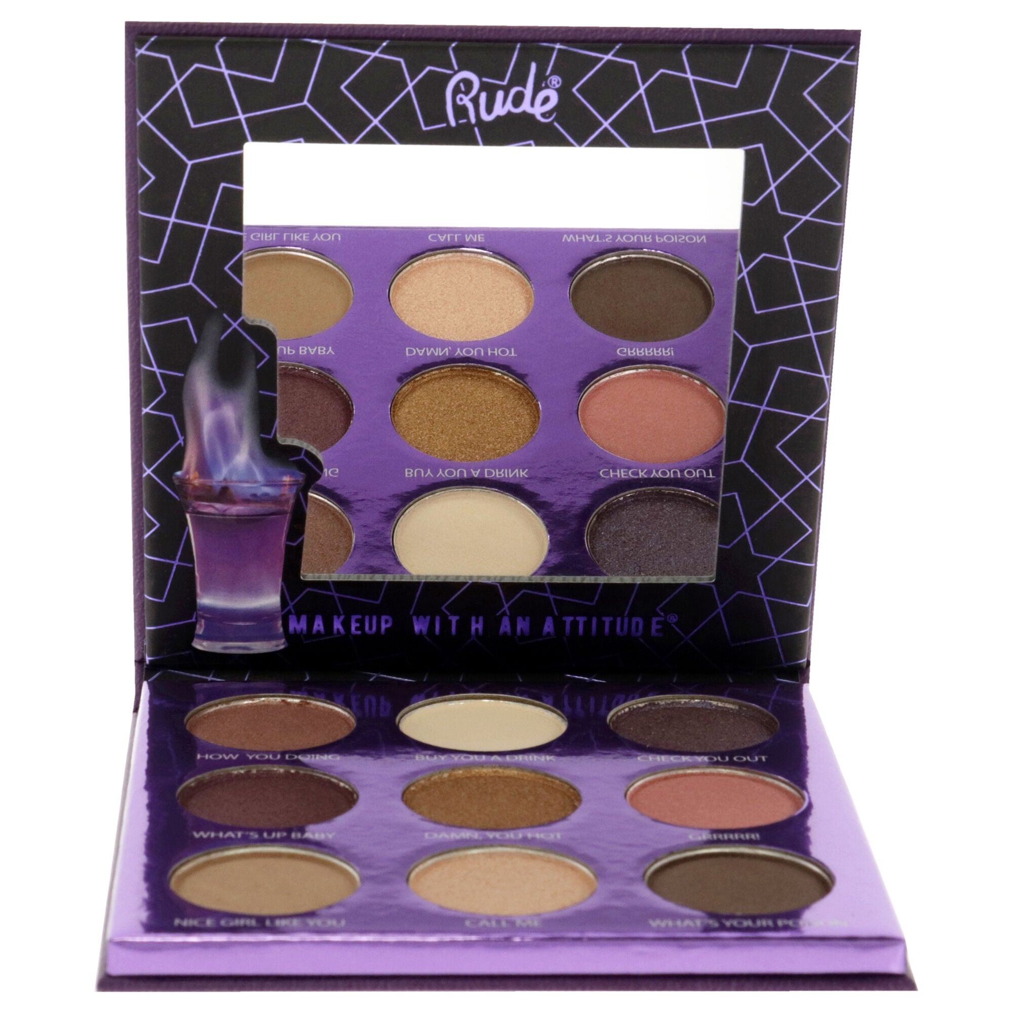 Cocktail Party 9 Eyeshadow Palette - Purple Flame by Rude Cosmetics for Women - 0.39 oz Eye Shadow, , alternate image number 5