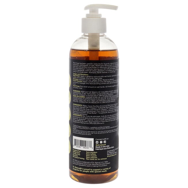 Multi-Purpose Liquid Soap - Black by Dr. Natural for Unisex - 16 oz Soap, See Description, alternate image number 1