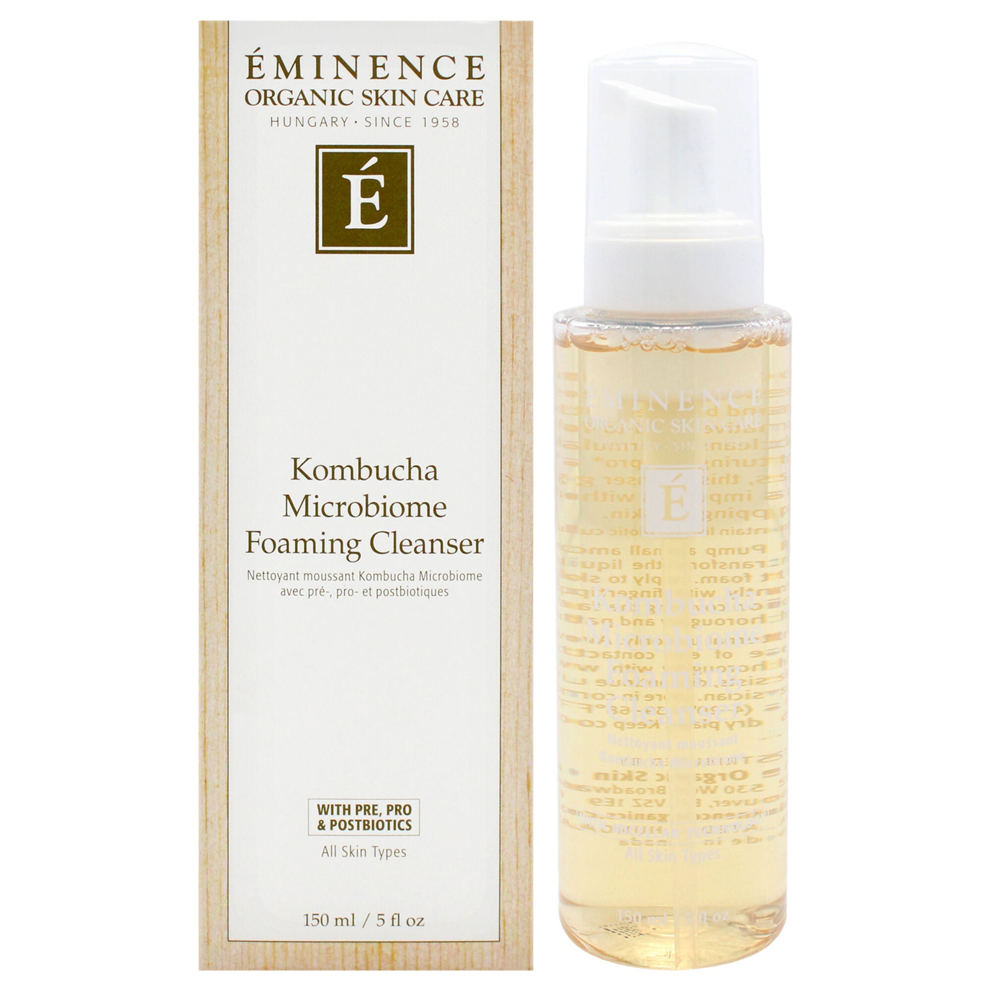 Kombucha Microbiome Foaming Cleanser by Eminence for Unisex - 5 oz Cleanser, White, hi-res image number 0