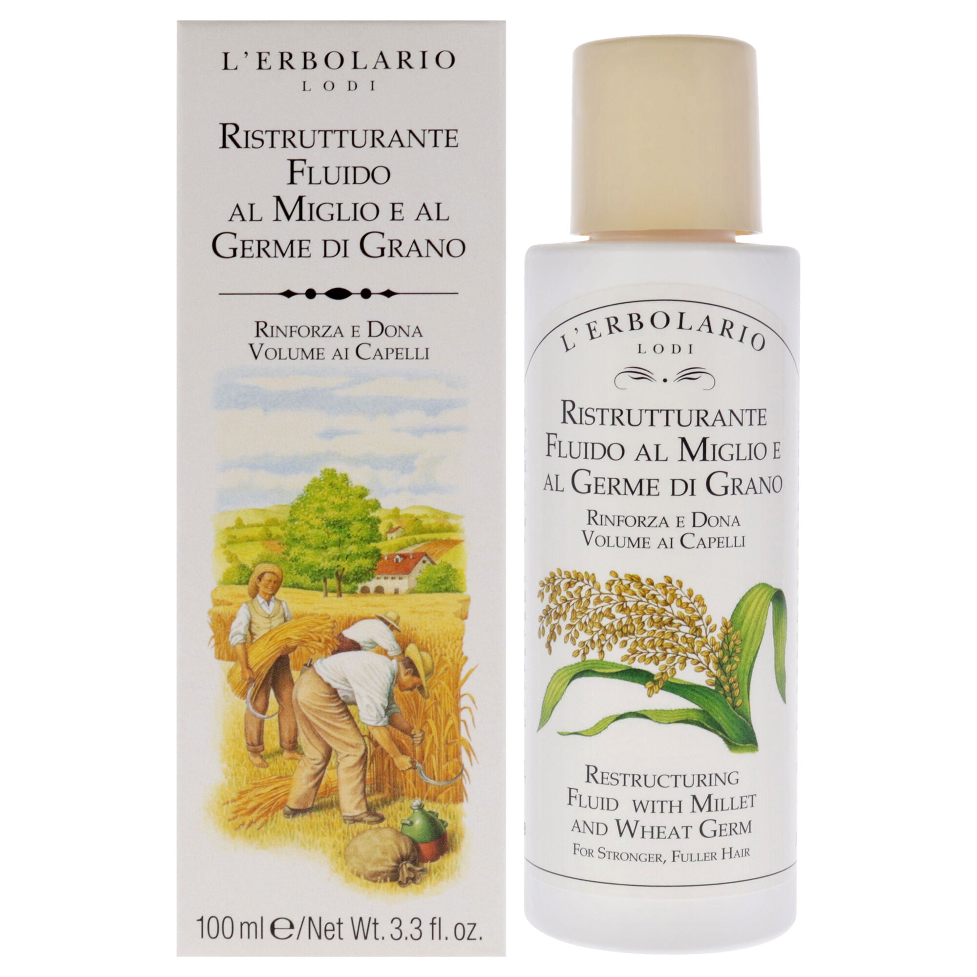 Restructuring Fluid - Millet and Wheat Germ by LErbolario for Unisex - 3.3 oz Fluid, See Description, hi-res image number 0