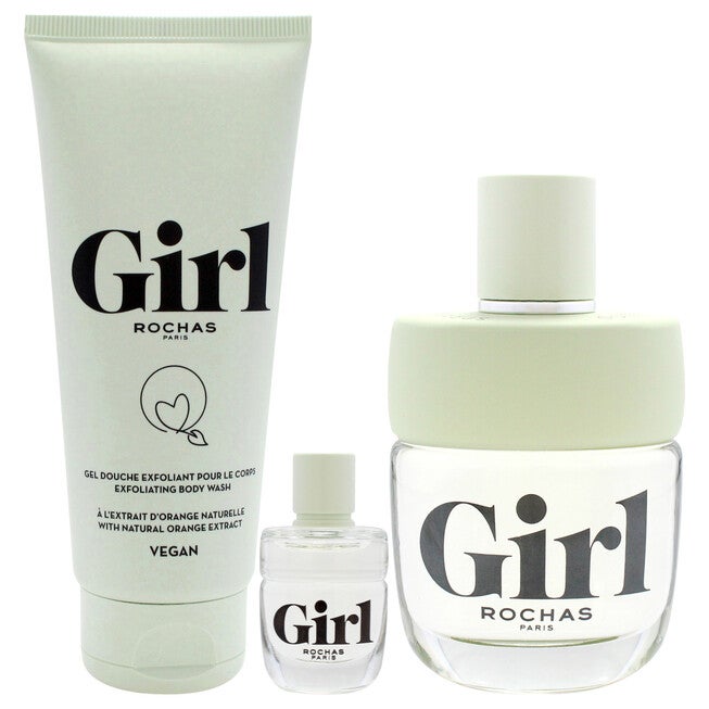 Rochas Girl by Rochas for Women - 3 Pc Gift Set 3.3oz EDT Spray, 3.3oz Body Wash, 0.15oz EDT Spray, Clear, alternate image number 1