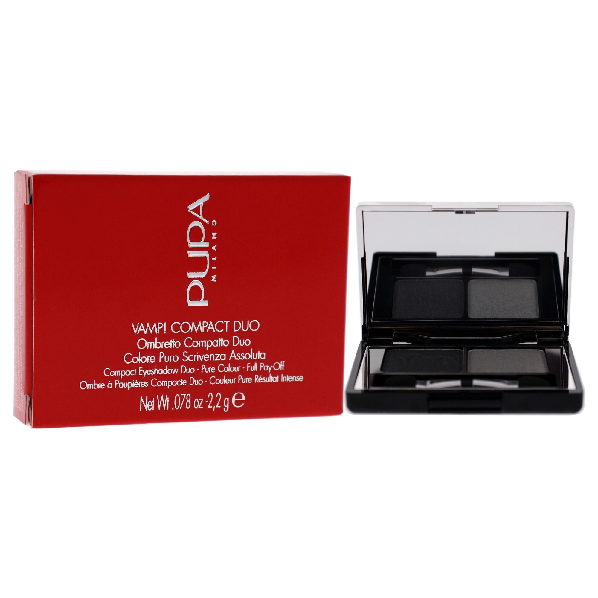 Vamp! Compact Duo Eyeshadow - 009 Silver Stone by Pupa Milano for Women - 0.078 oz Eye Shadow, See Description, alternate image number 1