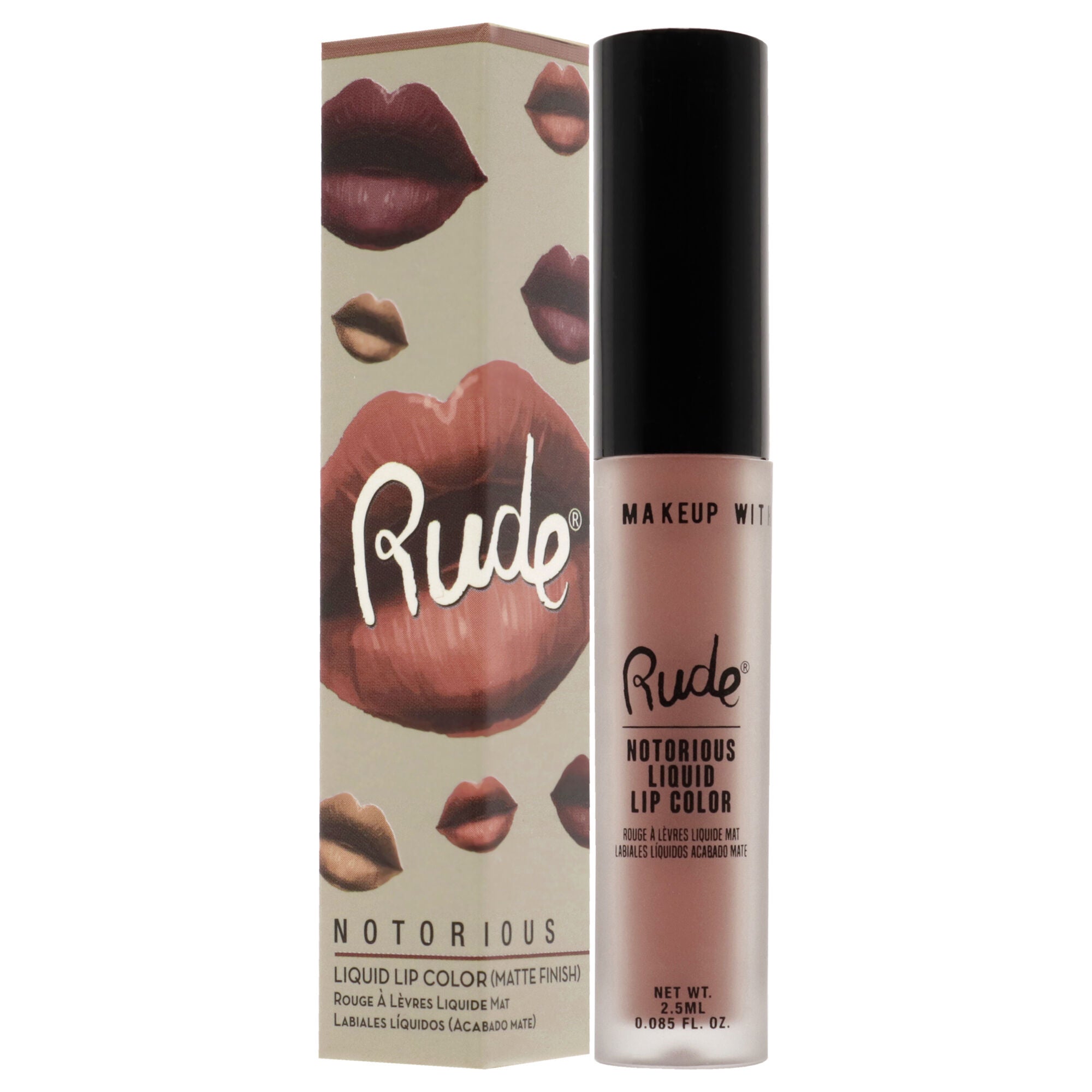 Notorious Liquid Lip Color - False Hope by Rude Cosmetics for Women - 0.1 oz Lipstick, Brown, alternate image number 2