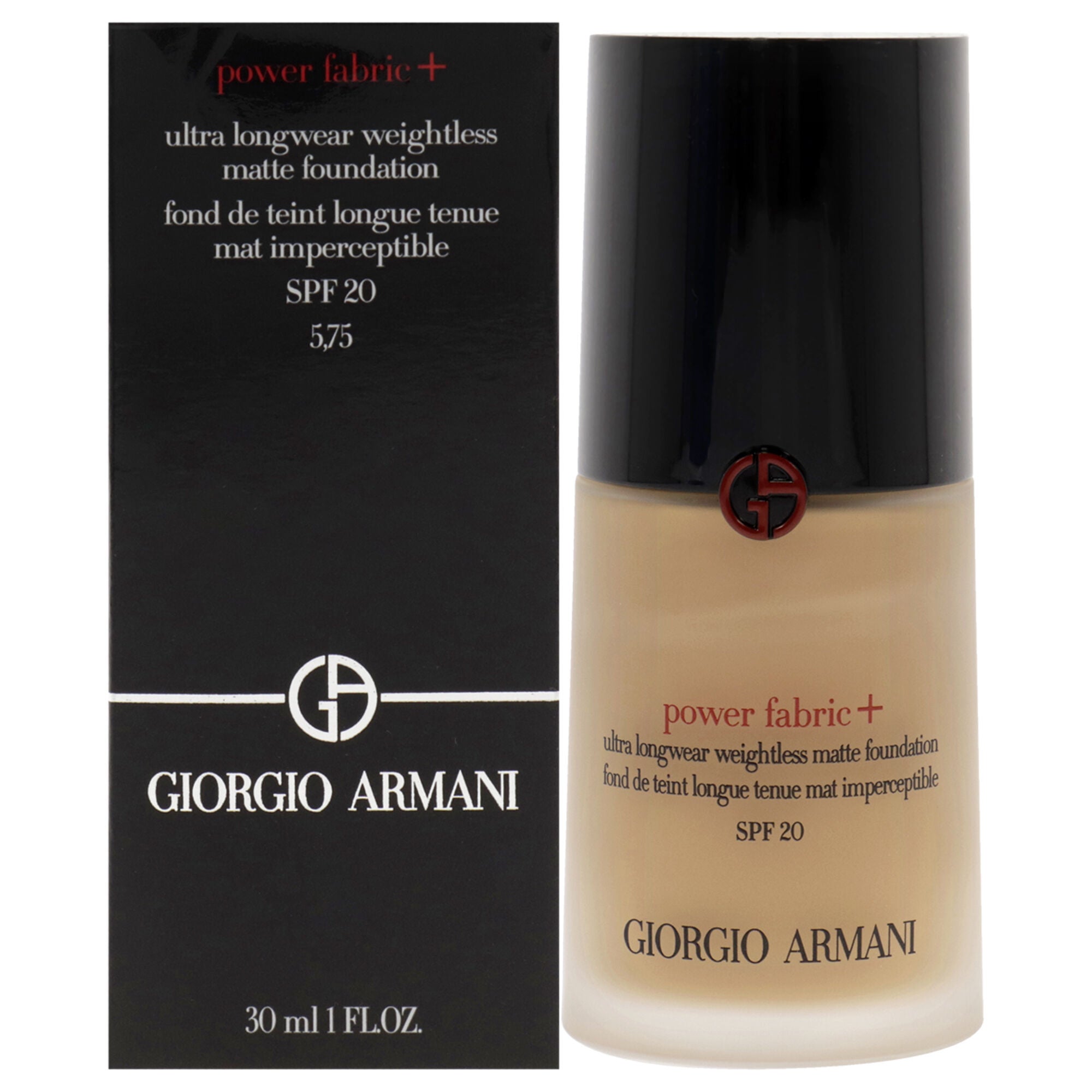 Power Fabric Plus Longwear Weightless Matte Foundation SPF 25 - 5.75 by Giorgio Armani for Women - 1 oz Foundation, See Description, hi-res image number 0