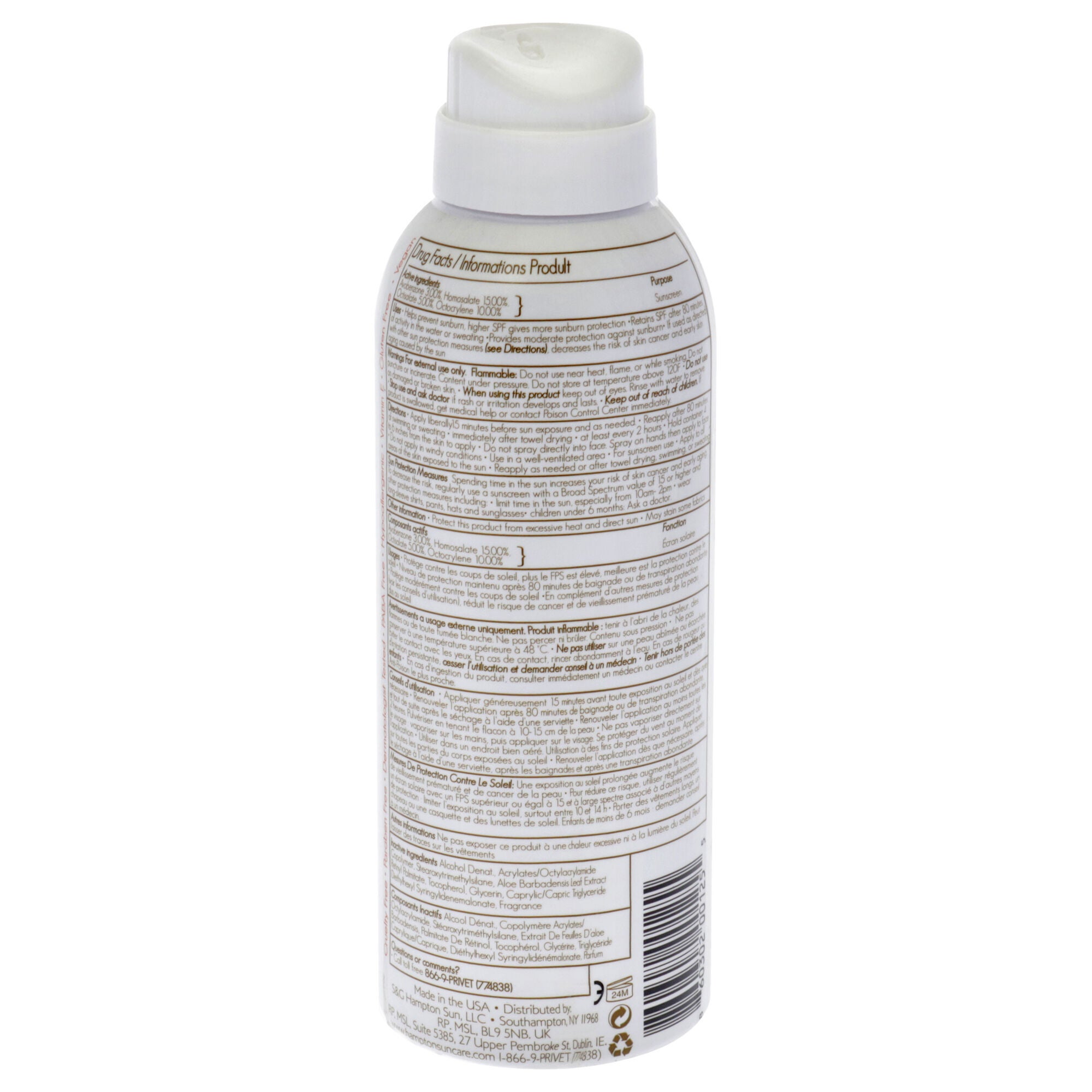 Continuous Mist Sunscreen SPF 30 by Hampton Sun for Unisex - 5 oz Sunscreen, See Description, alternate image number 1