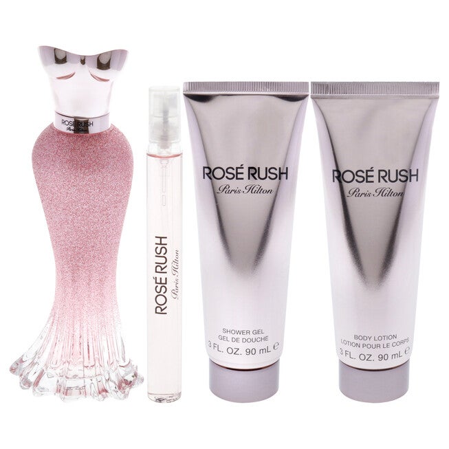 Rose Rush by Paris Hilton for Women - 4 Pc Gift Set 3.4oz EDP Spray, 3.0oz Body Lotion, 3.0oz Shower Gel, 0.33oz EDP Spray, NA, alternate image number null