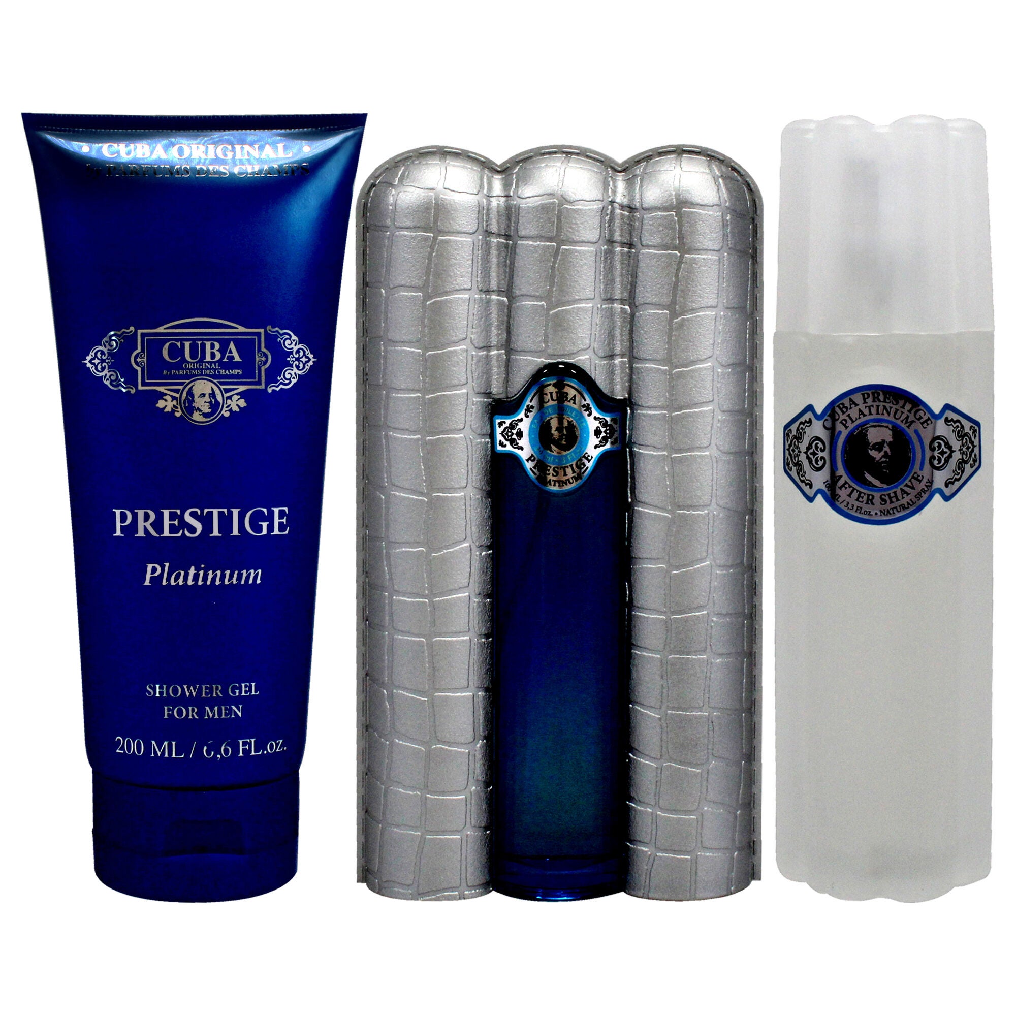 Cuba Prestige Platinum by Cuba for Men - 3 Pc Gift Set 3oz EDT Spray, 6.7oz Shower Gel, 3.3oz After Shave, See Description, alternate image number 4