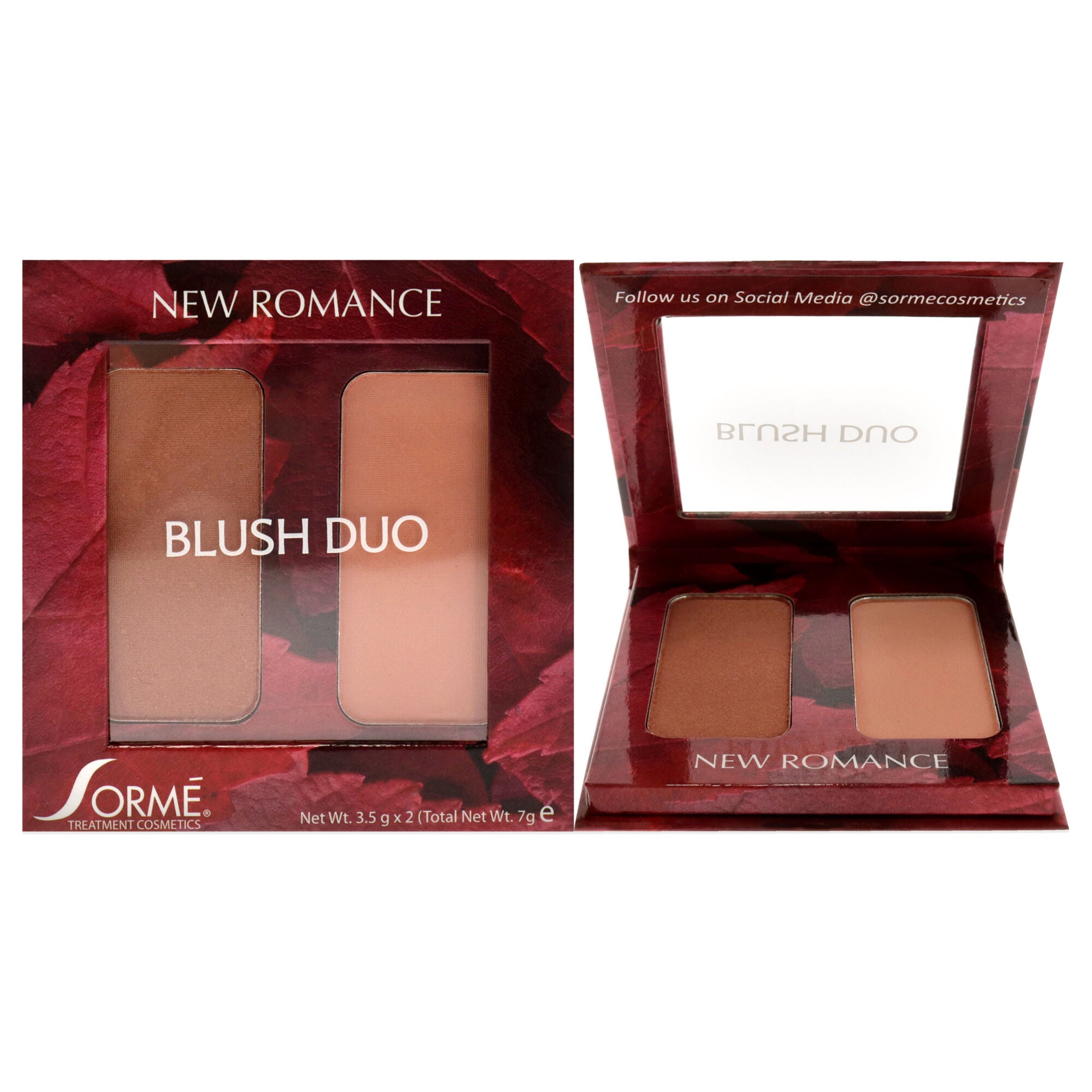 Blush Duo Compacts - New Romance by Sorme Cosmetics for Women - 2 x 0.12 oz Blush, See Description, hi-res image number 0