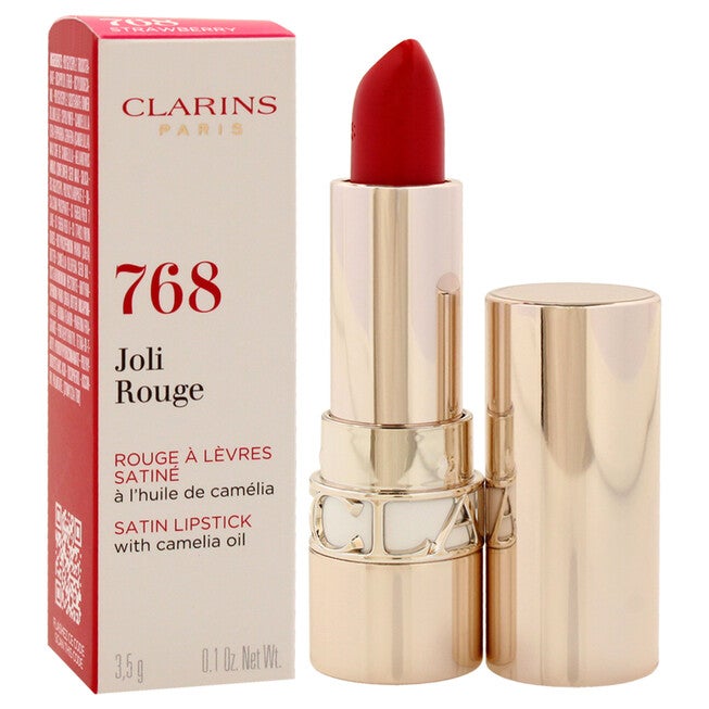 Joli Rouge Satin Lipstick - 768 Strawberry by Clarins for Women - 0.1 oz Lipstick, See Description, alternate image number 1