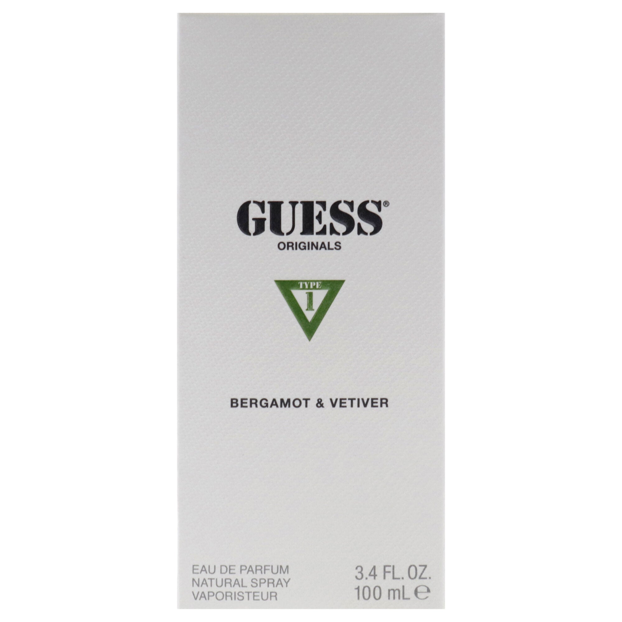 Guess Originals Type 1 Bergamot and Vetiver by Guess for Unisex - 3.4 oz EDP Spray, Clear, alternate image number 4