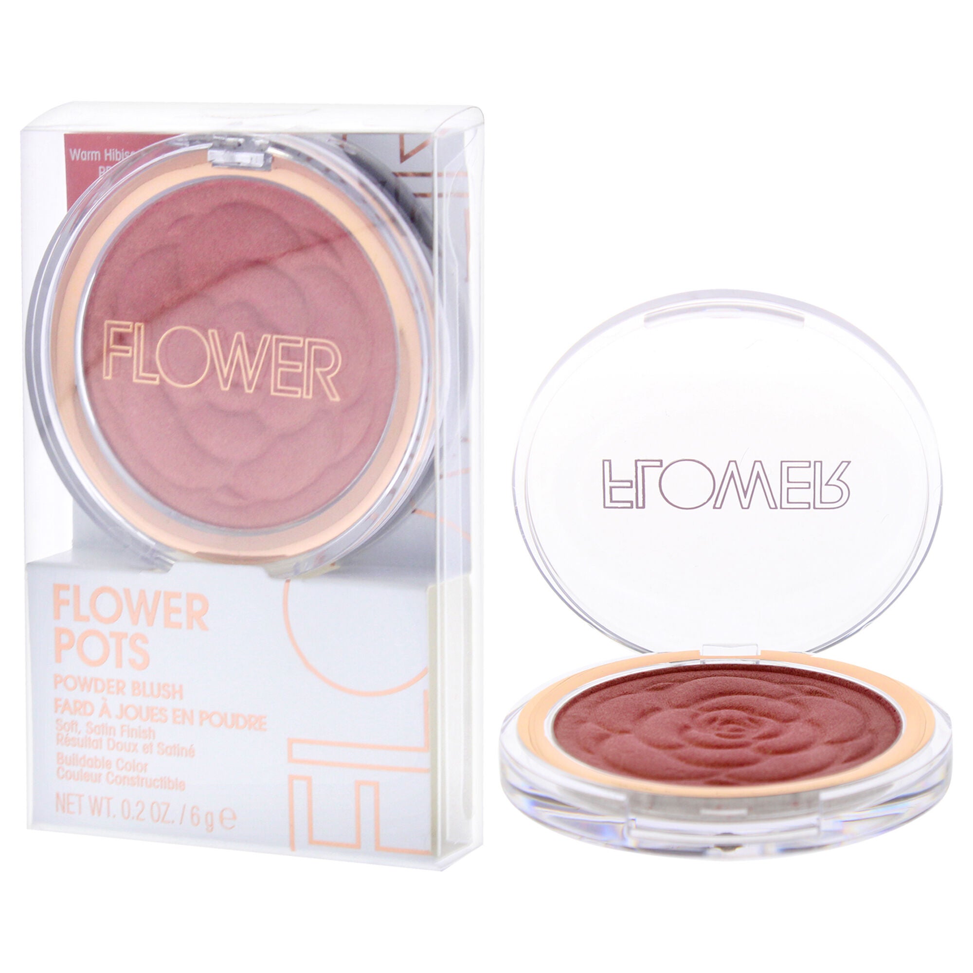 Flower Pots Powder Blush - PB4 Warm Hibiscus by Flower Beauty for Women - 0.2 oz Blush, See Description, alternate image number 3