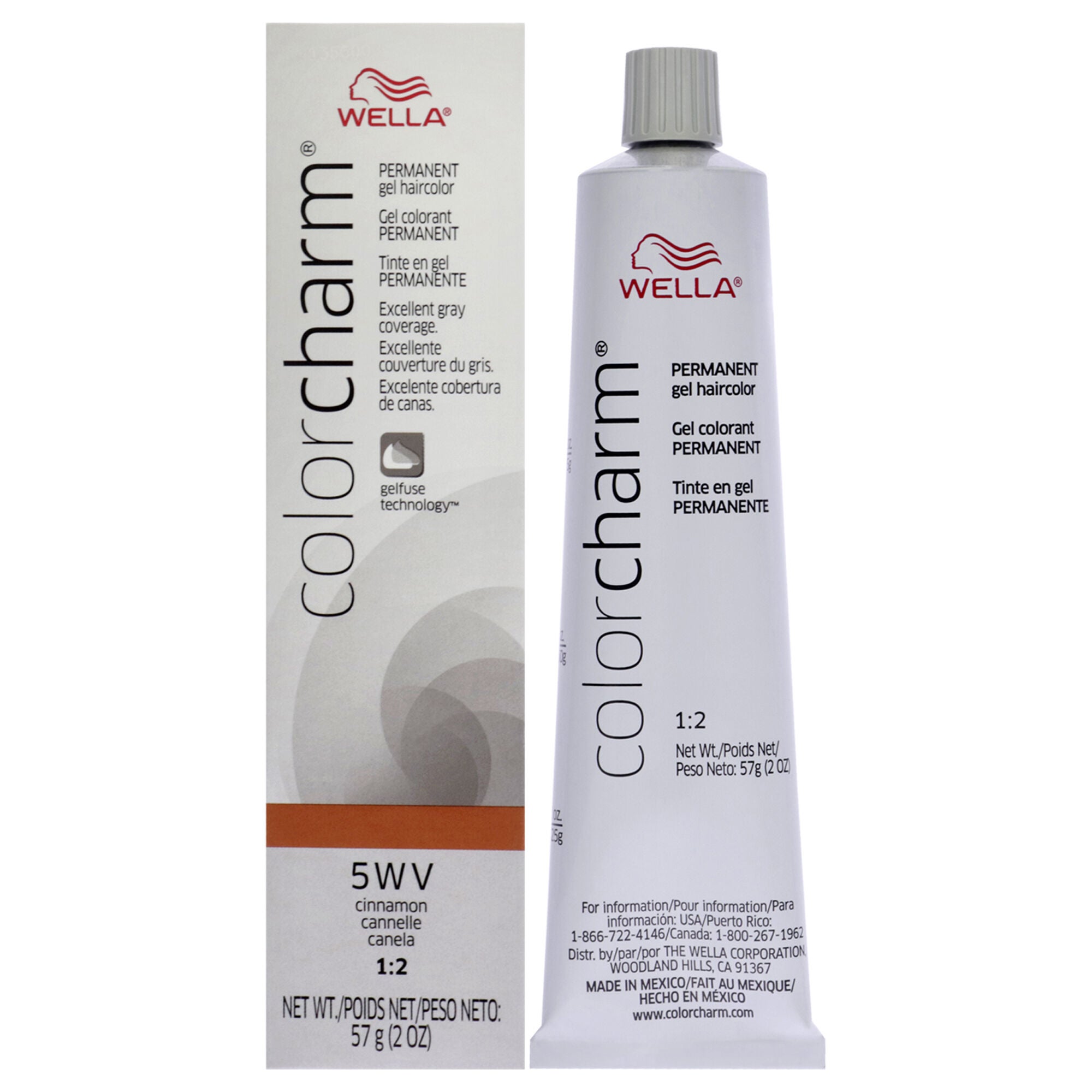 Color Charm Permanent Hair Color Gel - 5WV Cinnamon by Wella for Women - 2 oz Hair Color, See Description, hi-res image number 0