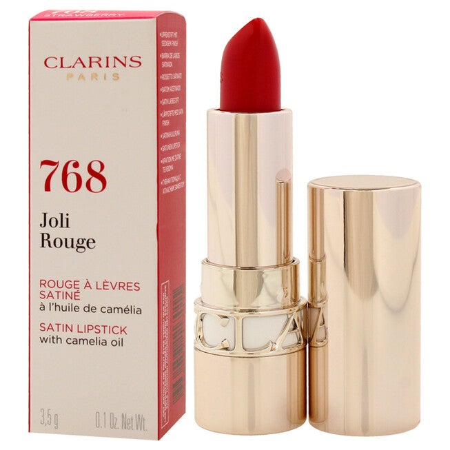Joli Rouge Satin Lipstick - 768 Strawberry by Clarins for Women - 0.1 oz Lipstick, See Description, alternate image number 2
