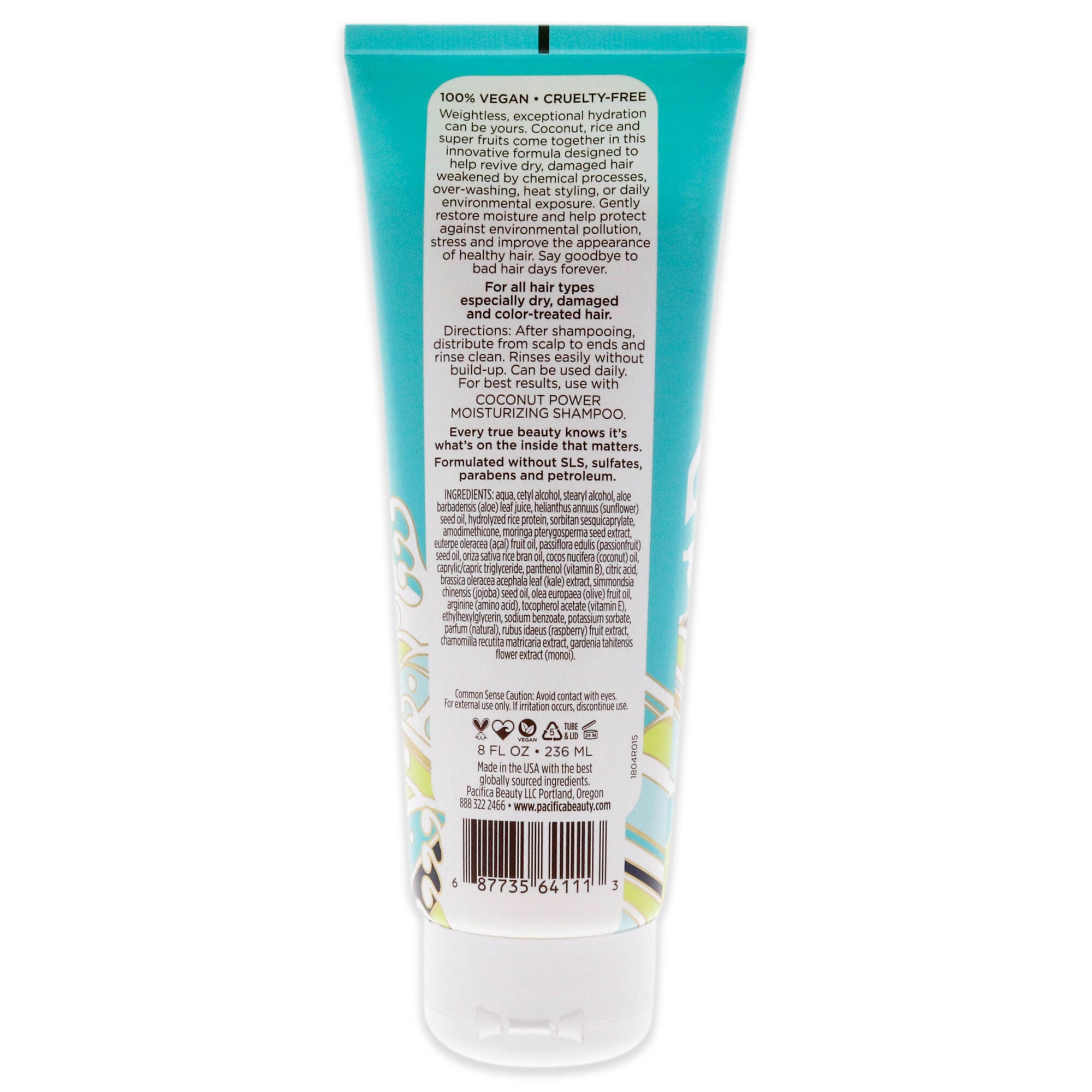 Strong and Long Moisturizing Conditioner - Coconut Power by Pacifica for Women - 8 oz Conditioner, See Description, alternate image number 1