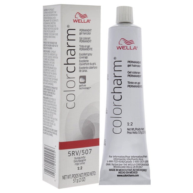 Color Charm Permanent Hair Color Gel - 5RV 507 Burgundy by Wella for Unisex - 2 oz Hair Color, See Description, alternate image number 2
