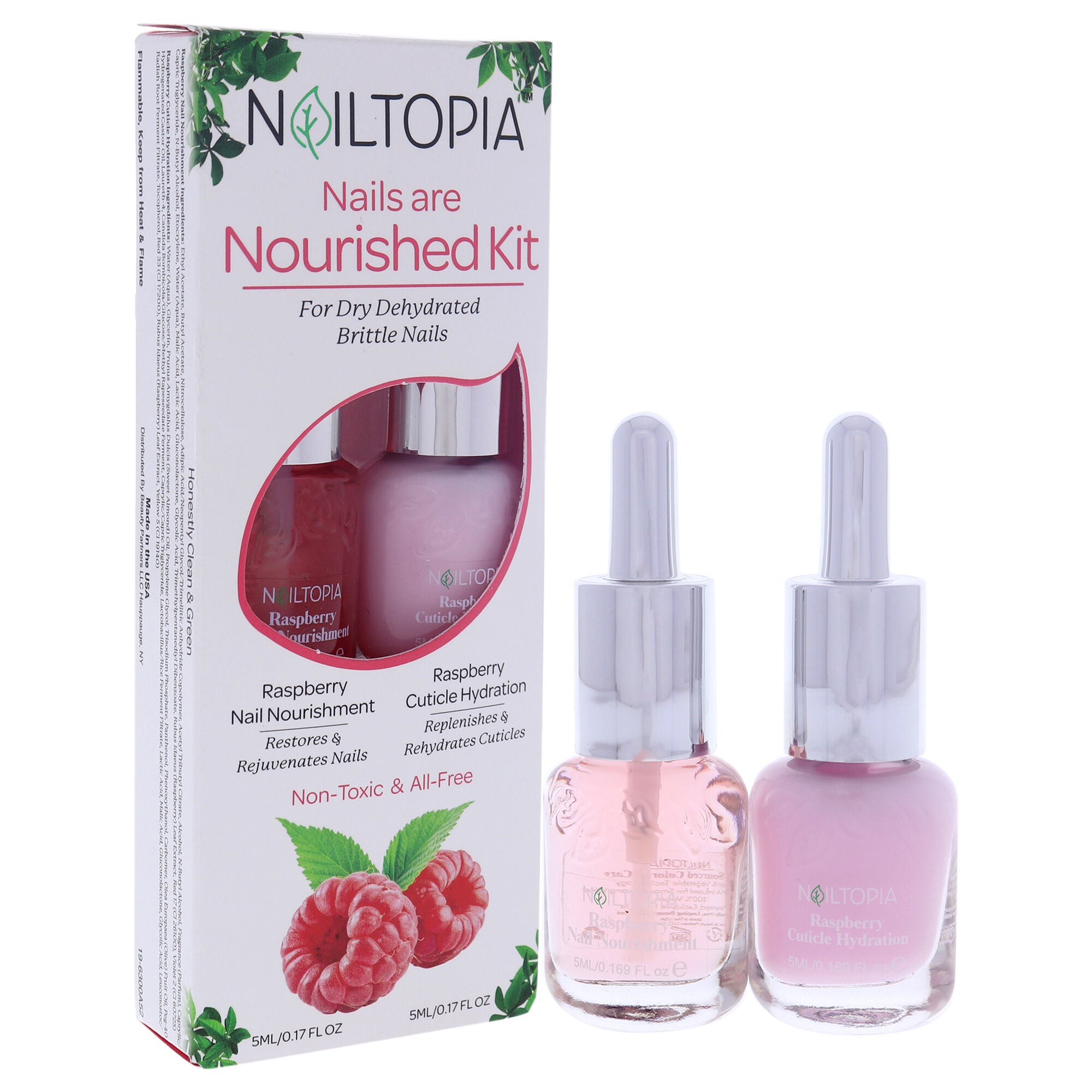 Nails are Nourished Kit by Nailtopia for Women - 2 Pc Kit 0.17oz Nail Nourishment Raspberry, 0.17oz Cuticle Hydration Raspberry, , alternate image number 6