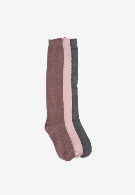 3 Pair Pack Knee High Socks, MUTED TONE, hi-res image number null