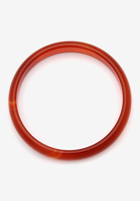 Genuine Red Agate Bangle Bracelet (13Mm), 8.5 Inches Jewelry, , on-hover image number null