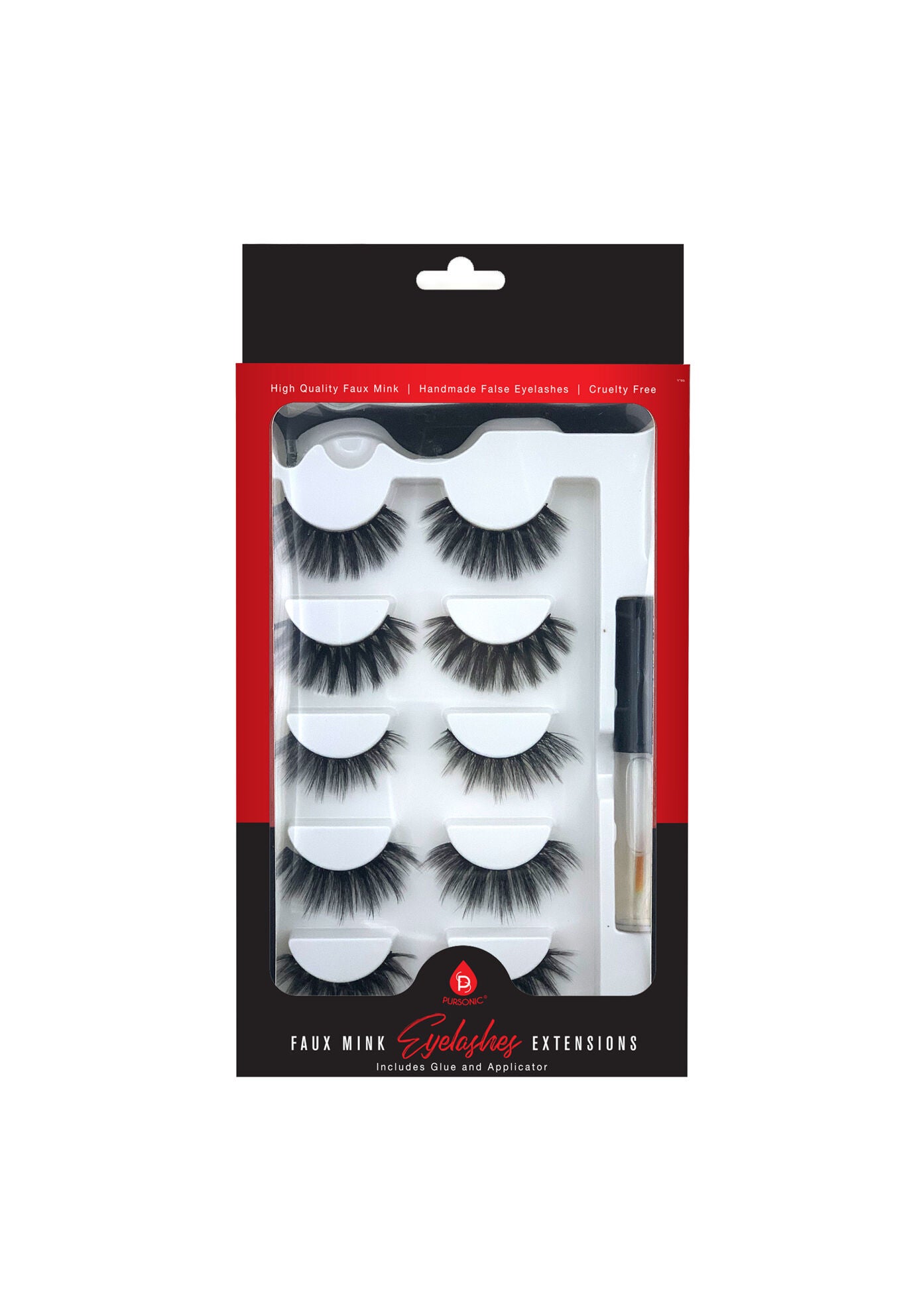 Faux Mink Style False Eyelashe Extensions, 5 PAIR, hi-res image number 0