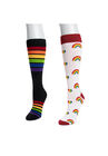 Unisex 2 Pair Pack Knee High Pride Socks, , on-hover image number null