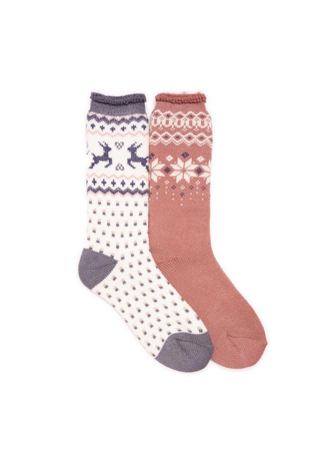 Tall Heat Retainers (2 Pair Pack) Socks, PURPLE PEACH, hi-res image number null