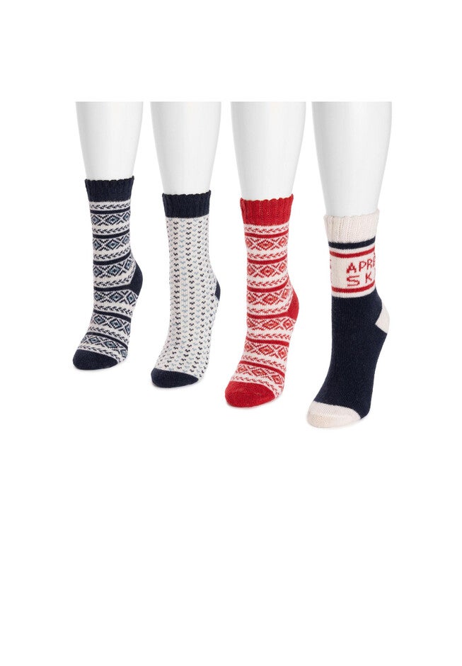 4 Pair Cozy Slipper Socks, , alternate image number null
