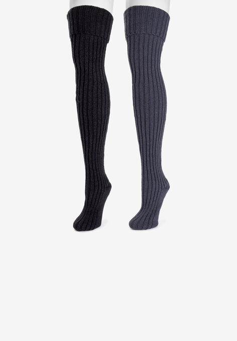 Chunky Ribbed Over The Knee 2 Pack Socks, , on-hover image number null