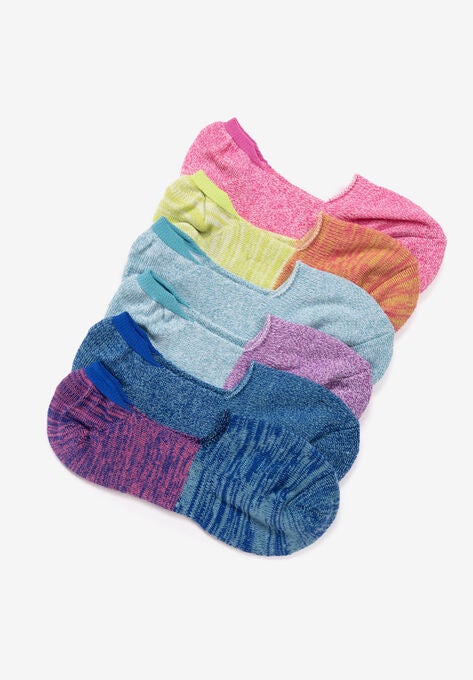 6 Pack No Show Sock, COLOR BLOCK, hi-res image number null