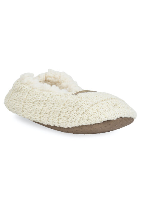 Textured Knit Ballerina Slipper, OATMEAL, hi-res image number null