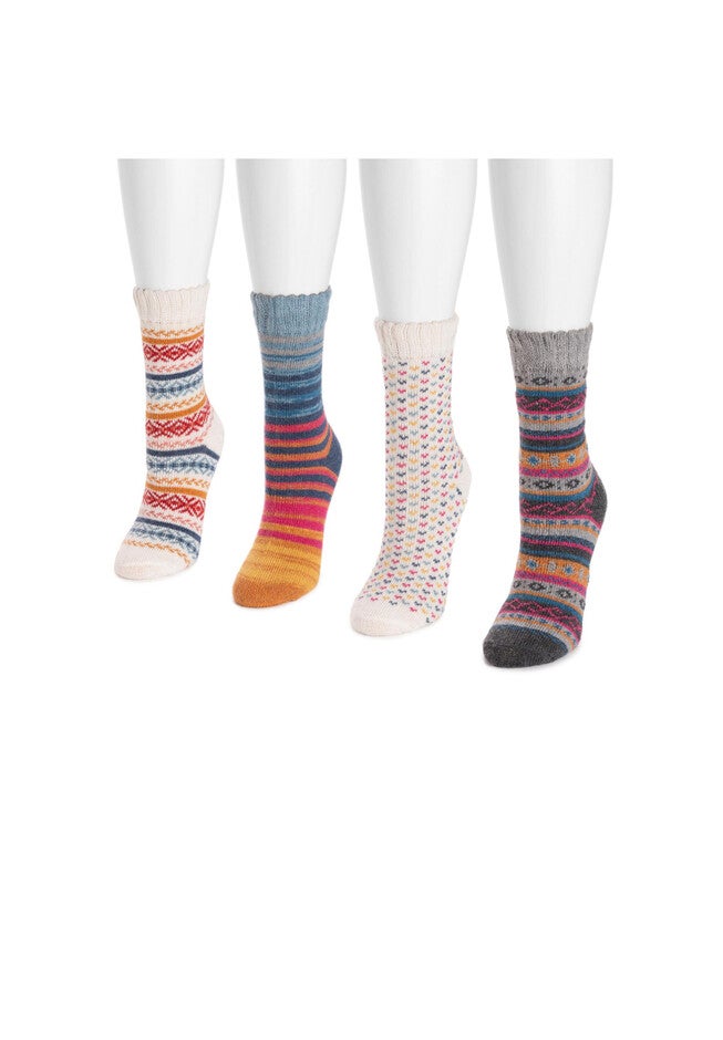 4 Pair Cozy Slipper Socks, , alternate image number null