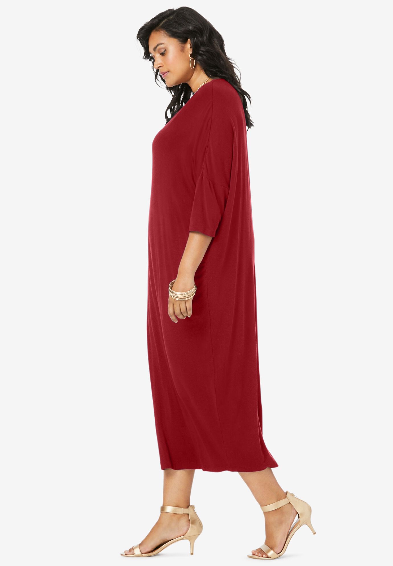 Bracelet-Length Drape Caftan, , alternate image number 3