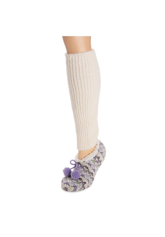 Feather Yarn Ballerina Slippers And Legwarmer Set, , alternate image number null