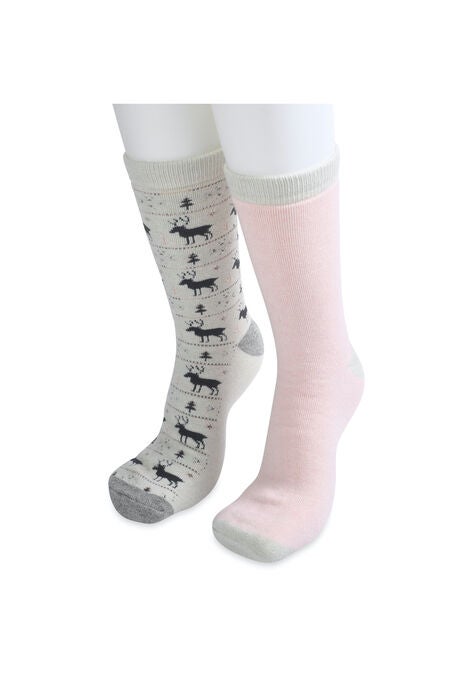 2 Pack Super Soft Midweight Cushioned Thermal Socks, , alternate image number null