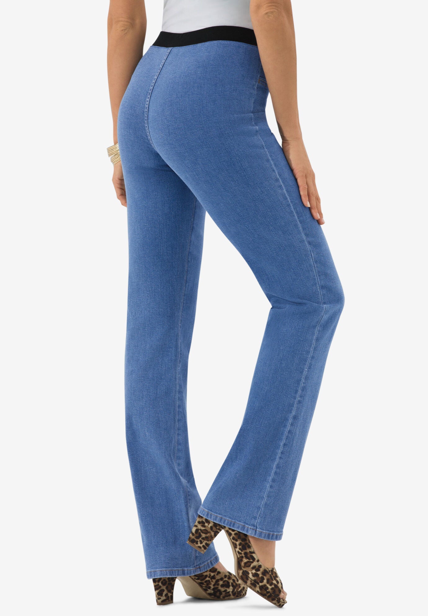 Plus Size Invisible Stretch&reg; All Day Bootcut Jean, MEDIUM STONEWASH SANDED, on-hover image number 1