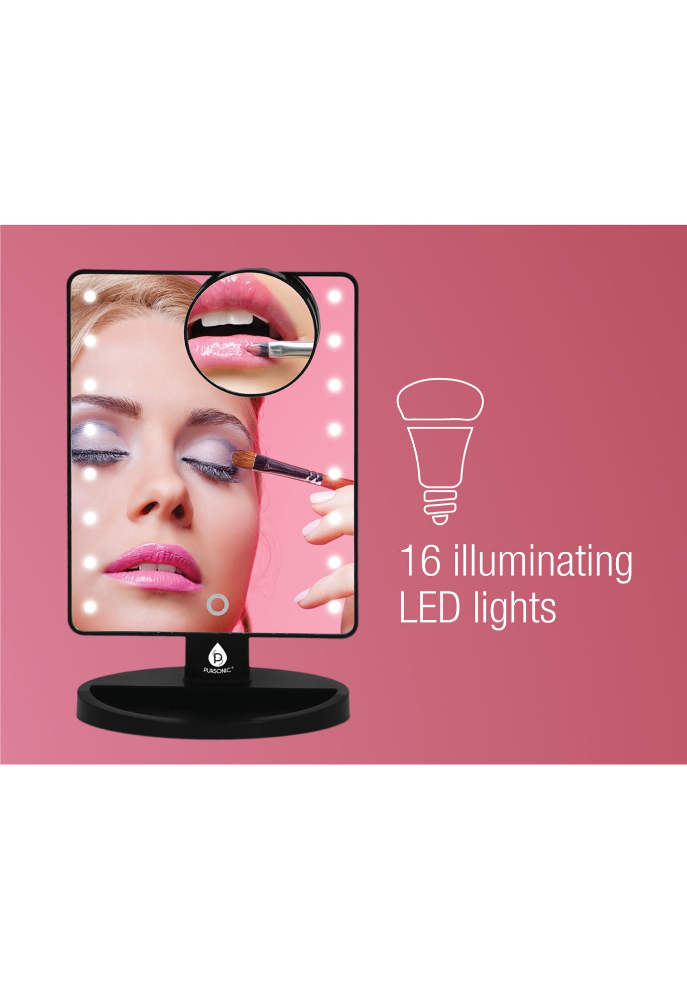 Led Vanity Makeup Mirror W/5X Detachable Mirror, , alternate image number 4