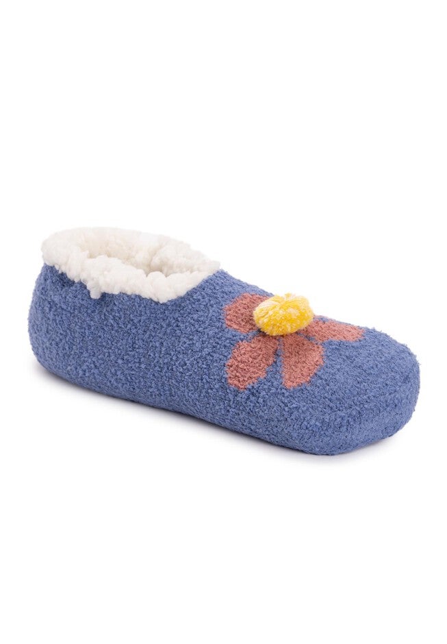 Women'S Cozy Daisy Ballerina Slippers, DENIM BLUE, hi-res image number 0