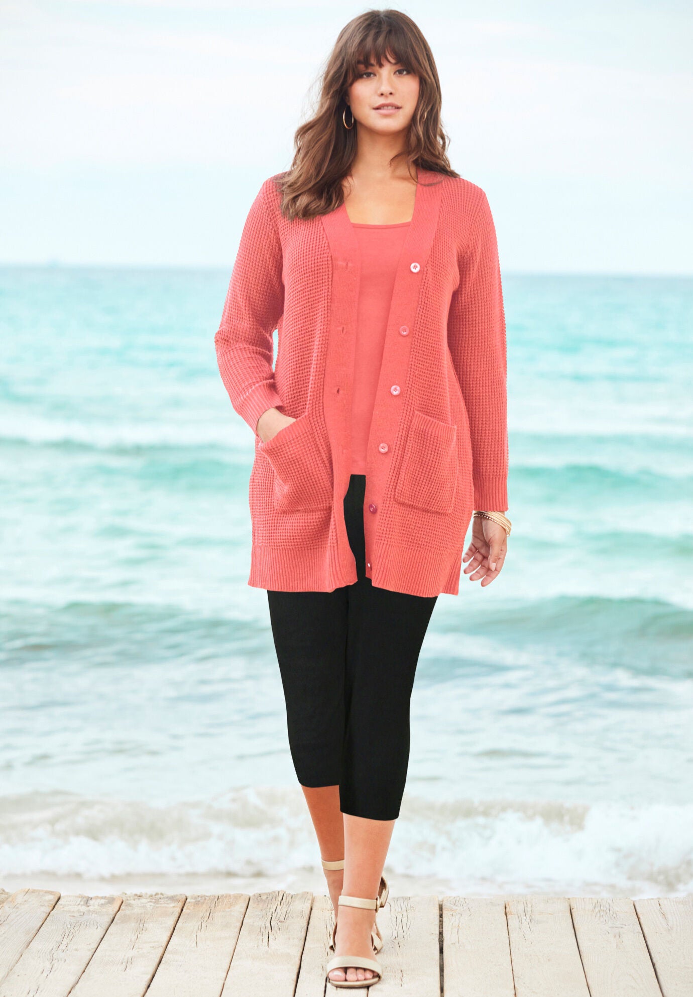 Plus Size Essential Stretch Capri Legging, , alternate image number 4