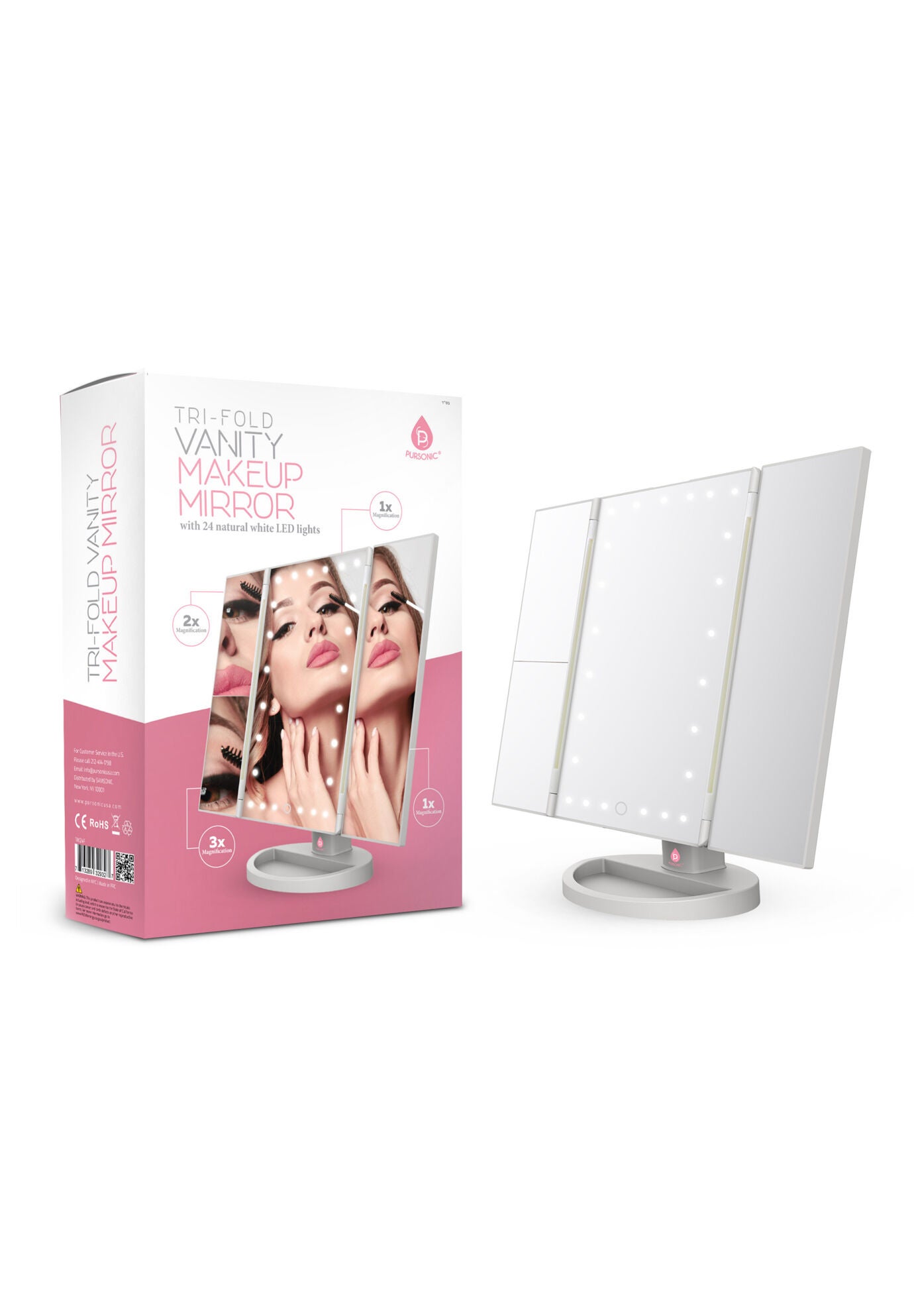 Tri-Fold Led Vanity Makeup Mirror, , alternate image number 5