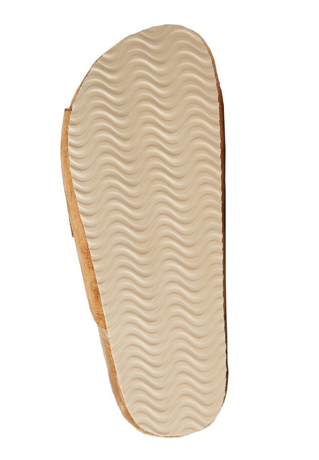 Megan Microsuede Bow Molded Footbed Slide, , alternate image number null