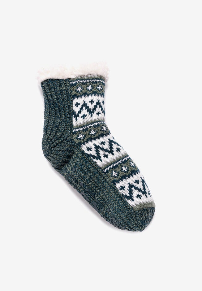 1-Pair Pieced Cabin Socks, JADE, hi-res image number null