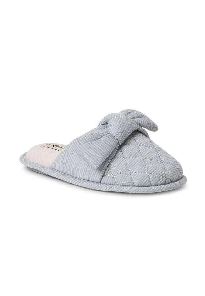 Nora Striped Scuff With Knot Slippers, SLEET, hi-res image number null