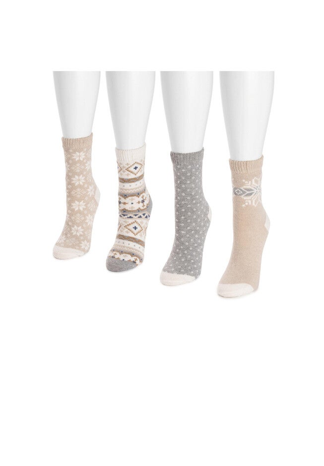 4 Pack Holiday Slipper Socks, , alternate image number 2