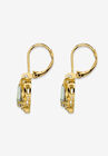 Yellow Gold-Plated Drop Earrings, Aurora Borealis And White Crystal Jewelry, , on-hover image number 1